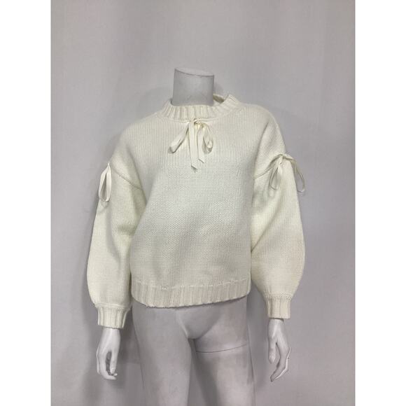 For Love & Lemons 'Jardin' White Oversized Sweater Size XS - Picture 2 of 4